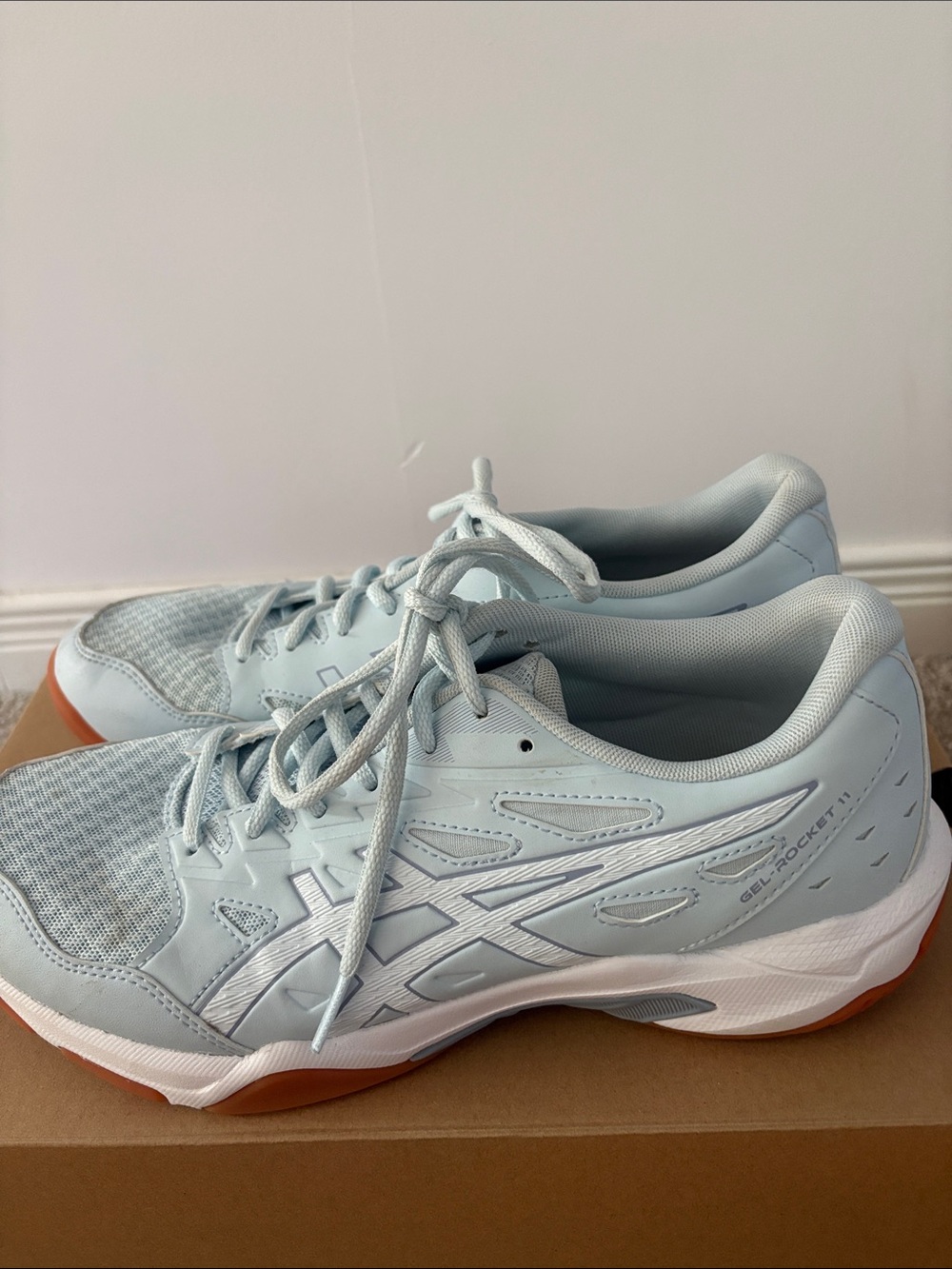 ASICS Light Blue and Gum-Trim Women's Athletic Court Shoes